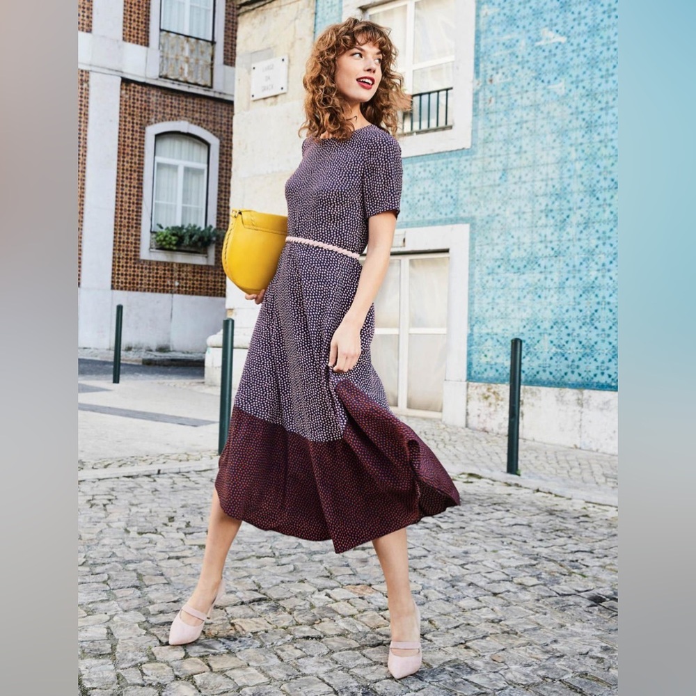 Boden Renee Polka Dot Midi Dress